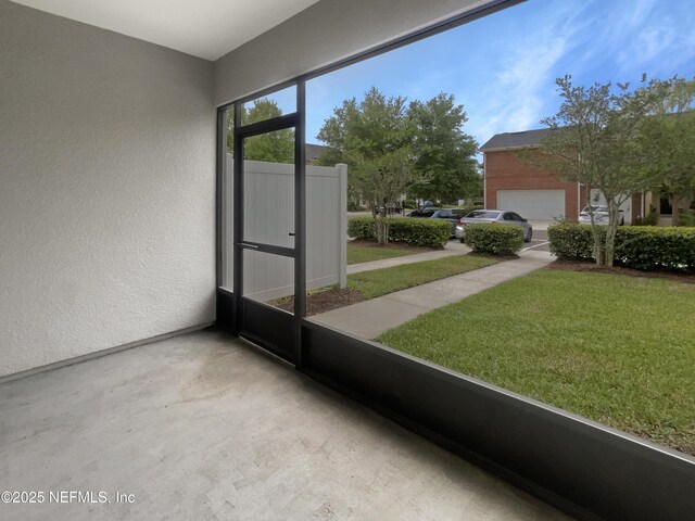 view of unfurnished sunroom