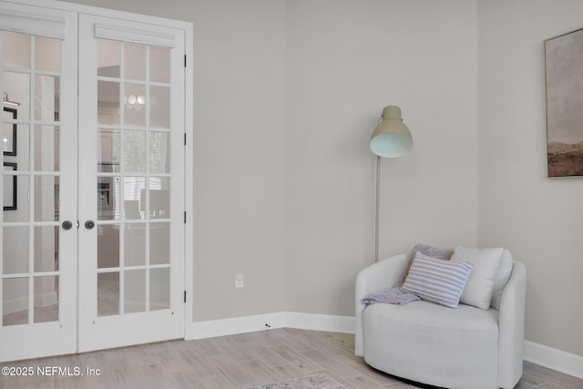 111 Bucktail Ave, Ponte Vedra, FL 32081 - sitting room featuring baseboards, wood finished floors, and french doors