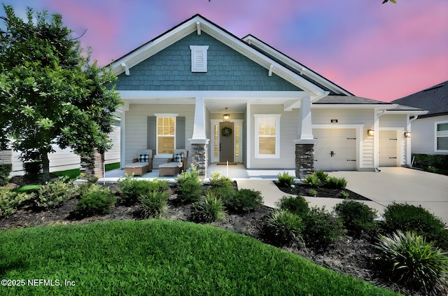 111 Bucktail Ave, Ponte Vedra, FL 32081 - craftsman-style house featuring covered porch, driveway, and a garage