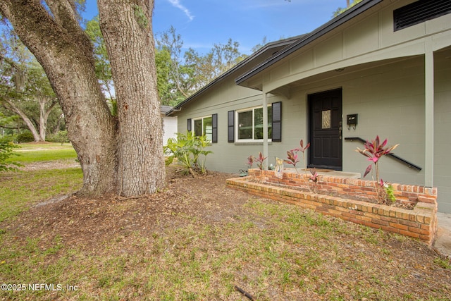 2520 Elbow Rd, Orange Park, FL 32073 - property entrance with concrete block siding