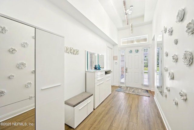 210 Terra Oaks Dr, Saint Johns, FL 32259 - entrance foyer with light wood-style flooring, baseboards, and a high ceiling