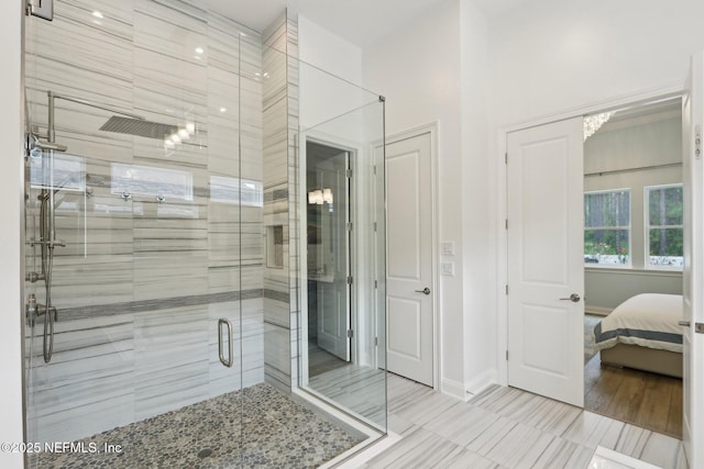 210 Terra Oaks Dr, Saint Johns, FL 32259 - full bath featuring a stall shower, baseboards, ensuite bathroom, and tile patterned floors