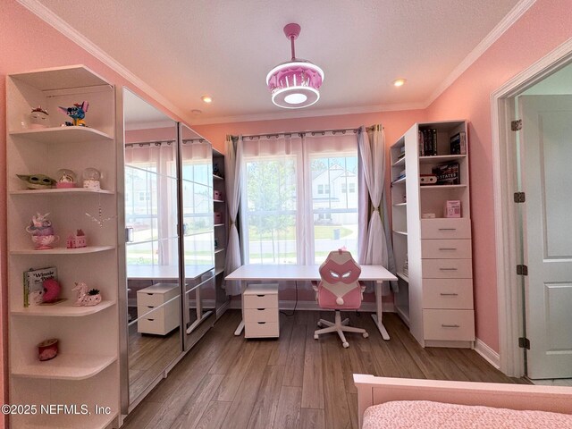 210 Terra Oaks Dr, Saint Johns, FL 32259 - bedroom with wood finished floors, ornamental molding, and recessed lighting