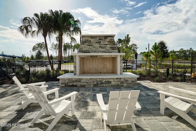 210 Terra Oaks Dr, Saint Johns, FL 32259 - view of patio featuring an outdoor stone fireplace