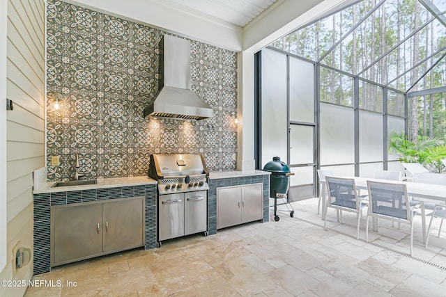 210 Terra Oaks Dr, Saint Johns, FL 32259 - view of patio / terrace featuring area for grilling, glass enclosure, and outdoor dining space