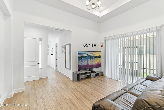 210 Terra Oaks Dr, Saint Johns, FL 32259 - living room with a chandelier, light wood-type flooring, and recessed lighting