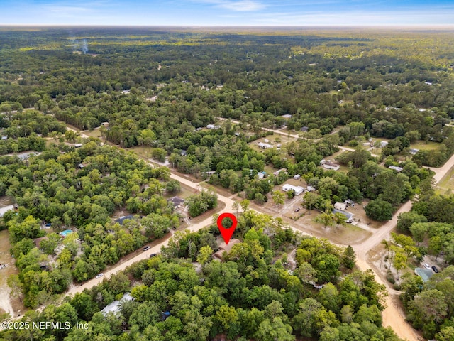 aerial view of a heavily wooded area