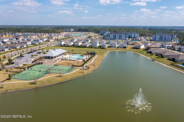 aerial view of a large body of water