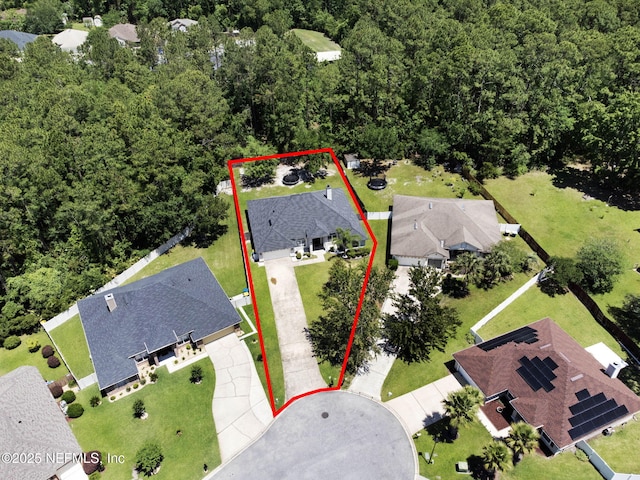 11658 Jerry Adam Ct, Jacksonville, FL 32218 - aerial perspective of suburban area featuring property parcel outlined