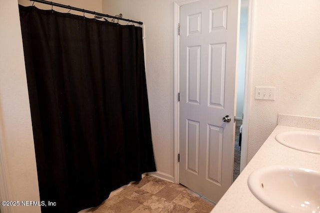1863 Maxine Branch Way, Jacksonville, FL 32218 - full bathroom with double vanity and curtained shower