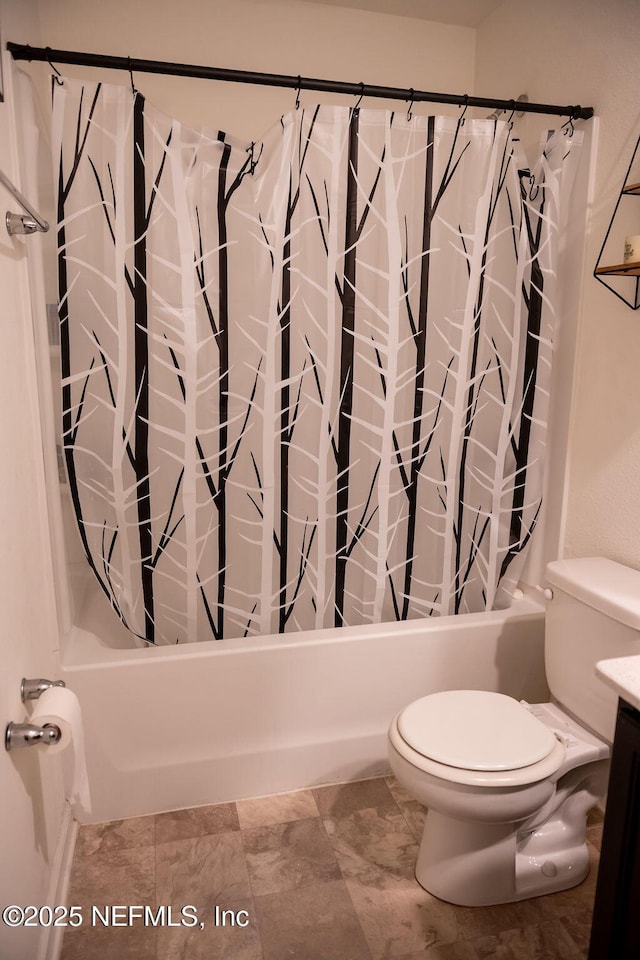 1863 Maxine Branch Way, Jacksonville, FL 32218 - bathroom with shower / tub combo with curtain, toilet, and vanity