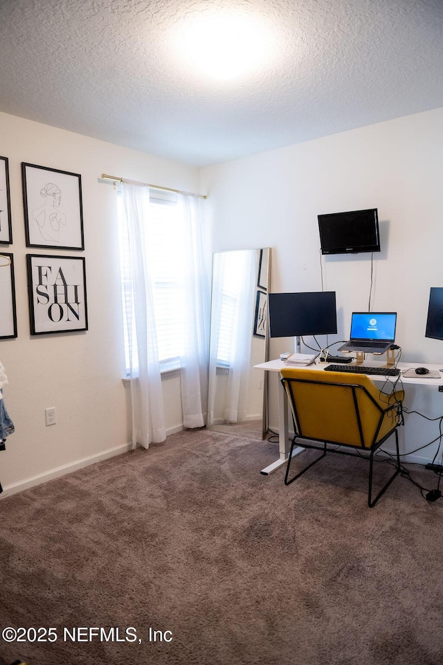 1863 Maxine Branch Way, Jacksonville, FL 32218 - carpeted home office featuring a textured ceiling and baseboards