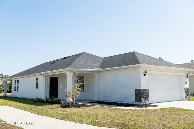 1863 Maxine Branch Way, Jacksonville, FL 32218 - ranch-style house featuring an attached garage, a front yard, and concrete driveway