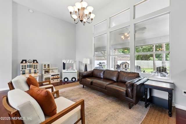 100 Bracken Ct, Saint Johns, FL 32259 - living area featuring a chandelier and baseboards