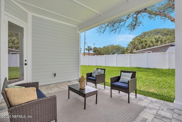 view of patio / terrace featuring an outdoor living space