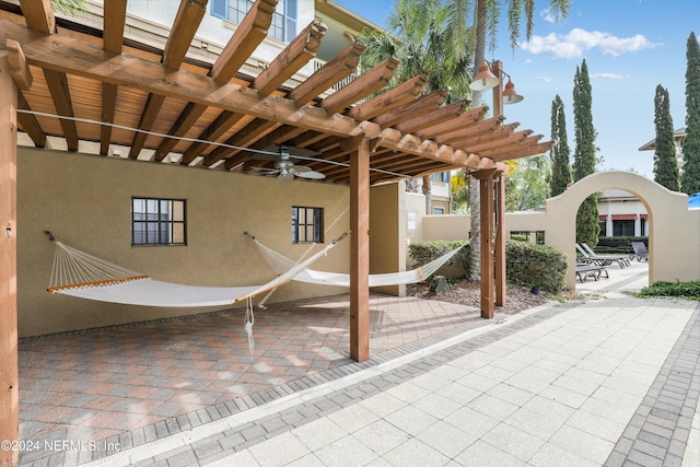 12700 Bartram Park Blvd Unit 123, Jacksonville, FL 32258 - view of patio / terrace featuring a pergola and a ceiling fan