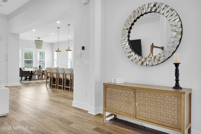 94 Anthem Ridge Dr, Ponte Vedra, FL 32081 - hall featuring baseboards, wood finished floors, and recessed lighting