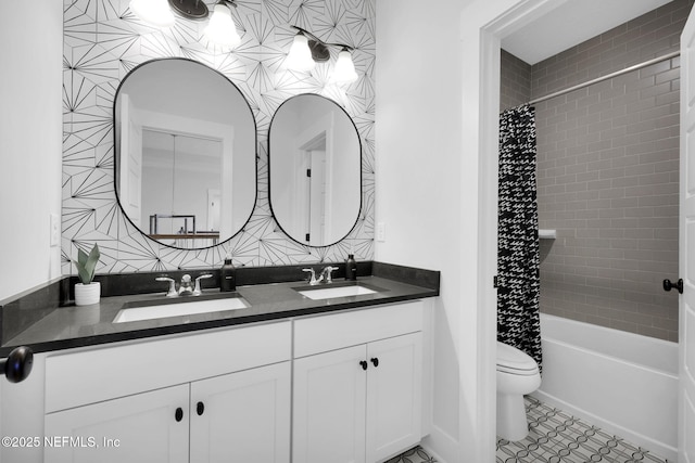94 Anthem Ridge Dr, Ponte Vedra, FL 32081 - bathroom with toilet, double vanity, and shower / bath combo