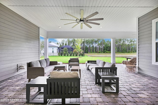 94 Anthem Ridge Dr, Ponte Vedra, FL 32081 - view of patio / terrace featuring an outdoor living space and a ceiling fan