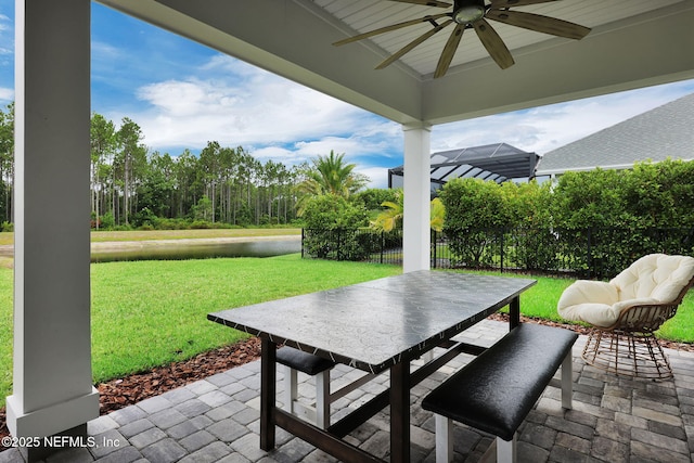 94 Anthem Ridge Dr, Ponte Vedra, FL 32081 - view of patio / terrace featuring a ceiling fan and outdoor dining area