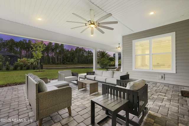 94 Anthem Ridge Dr, Ponte Vedra, FL 32081 - view of patio with outdoor lounge area and ceiling fan