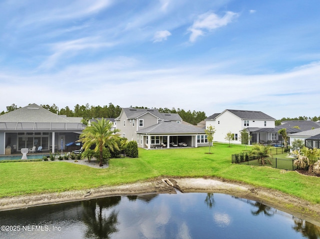 94 Anthem Ridge Dr, Ponte Vedra, FL 32081 - back of property featuring a sunroom, a residential view, and a water view