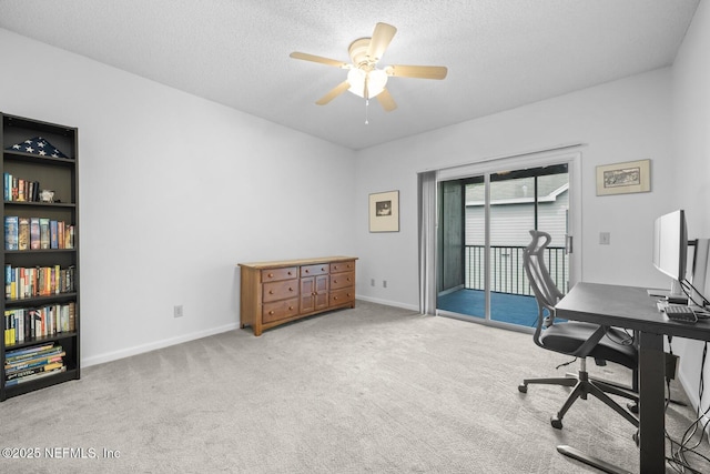 10000 Gate Pkwy Unit 2123, Jacksonville, FL 32246 - office space with carpet, a ceiling fan, baseboards, and a textured ceiling