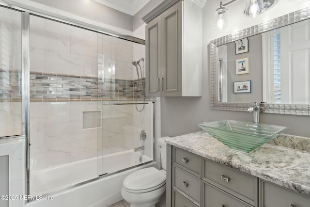 96321 Bay View Dr, Fernandina Beach, FL 32034 - bathroom with enclosed tub / shower combo, toilet, and vanity