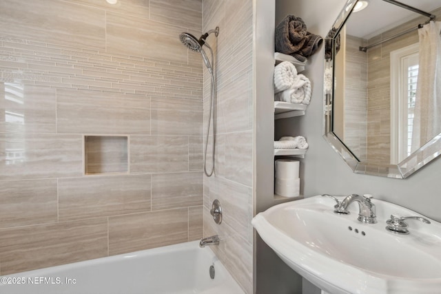 96321 Bay View Dr, Fernandina Beach, FL 32034 - bathroom with a sink and shower / bathtub combination