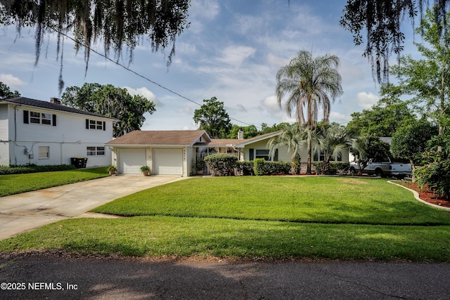 5476 Waterside Dr, Jacksonville, FL 32210 - view of front of house featuring a garage, driveway, and a front lawn