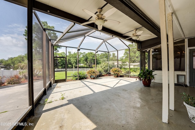 5476 Waterside Dr, Jacksonville, FL 32210 - view of patio featuring ceiling fan and a lanai