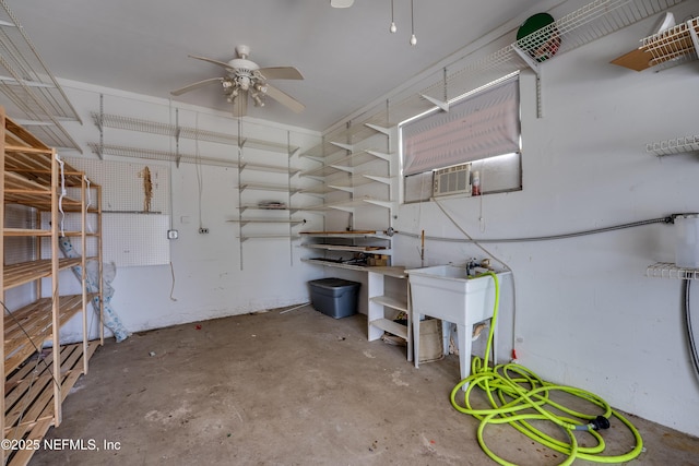5476 Waterside Dr, Jacksonville, FL 32210 - below grade area featuring ceiling fan and cooling unit