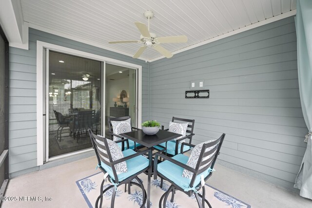 107 Park Lake Dr, Ponte Vedra, FL 32081 - view of patio / terrace featuring a ceiling fan and outdoor dining space