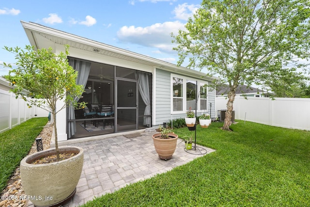 107 Park Lake Dr, Ponte Vedra, FL 32081 - back of house featuring a sunroom, a patio, and cooling unit