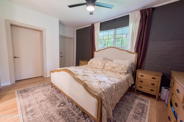 1525 E Call St, Starke, FL 32091 - bedroom featuring light wood-style floors and a ceiling fan