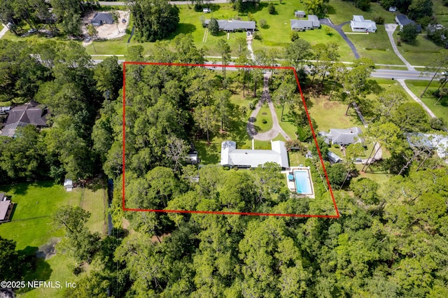 1525 E Call St, Starke, FL 32091 - aerial perspective of suburban area with property parcel outlined