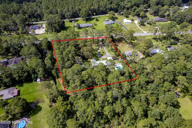 1525 E Call St, Starke, FL 32091 - view of property location featuring property parcel outlined and a heavily wooded area
