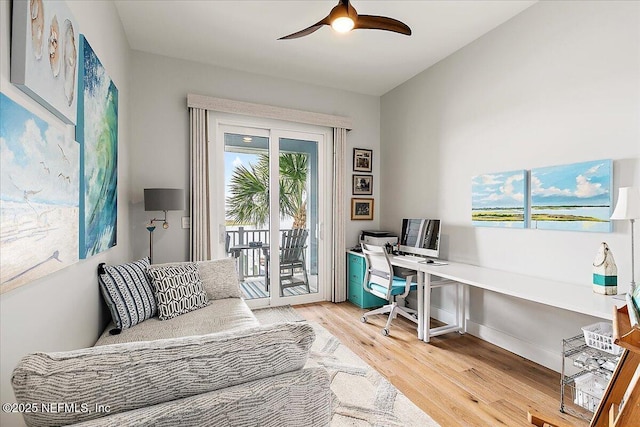 2540 Beach Blvd, Jacksonville Beach, FL 32250 - office with light wood-type flooring and a ceiling fan