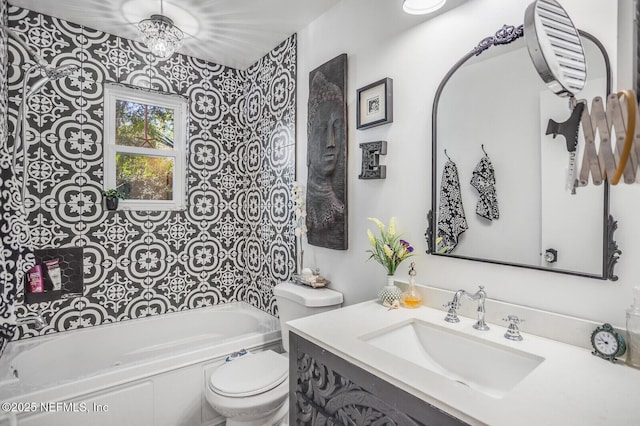 120 Swallow Rd, Saint Augustine, FL 32086 - full bathroom with toilet, vanity, and tub / shower combination