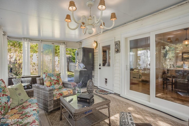 120 Swallow Rd, Saint Augustine, FL 32086 - sunroom with a chandelier