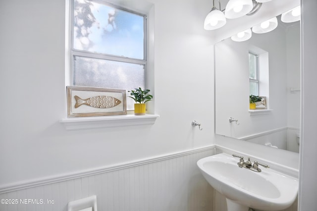 2012 Belle Grove Ter, Fleming Island, FL 32003 - bathroom with wainscoting and a sink