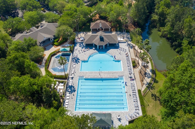 2012 Belle Grove Ter, Fleming Island, FL 32003 - drone / aerial view of a pool and a nearby body of water