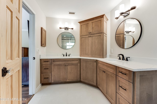 1835 Powder Springs Dr, Jacksonville, FL 32225 - bathroom featuring double vanity and tile patterned floors