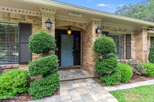 1835 Powder Springs Dr, Jacksonville, FL 32225 - property entrance featuring brick siding