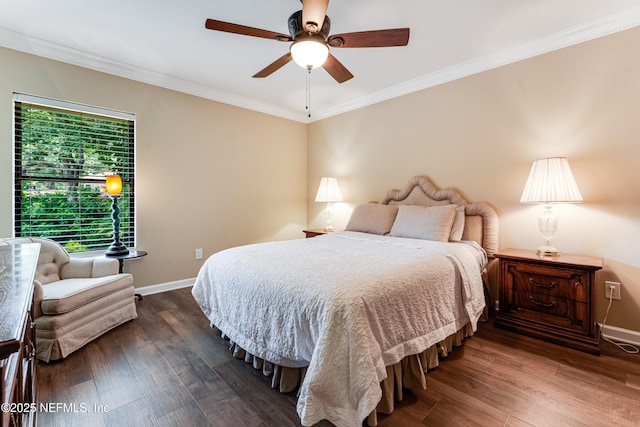 1835 Powder Springs Dr, Jacksonville, FL 32225 - bedroom with wood finished floors, crown molding, and a ceiling fan
