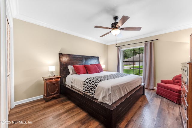 1835 Powder Springs Dr, Jacksonville, FL 32225 - bedroom with wood finished floors, crown molding, and ceiling fan
