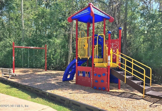 view of community jungle gym