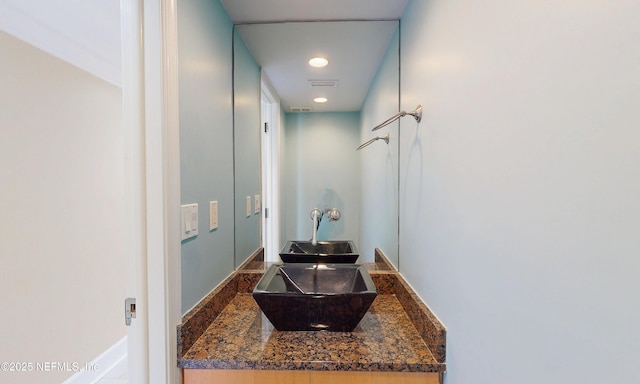 2100 Ocean Dr Unit Ph-2, Jacksonville Beach, FL 32250 - bathroom featuring baseboards and recessed lighting
