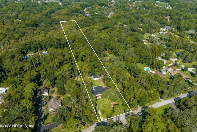 5092 Harvey Grant Rd, Fleming Island, FL 32003 - aerial overview of property's location with a forest and property boundaries highlighted