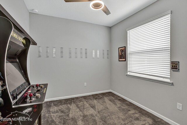 1860 Cogdill, Middleburg, FL 32068 - exercise area with a ceiling fan, baseboards, and carpet